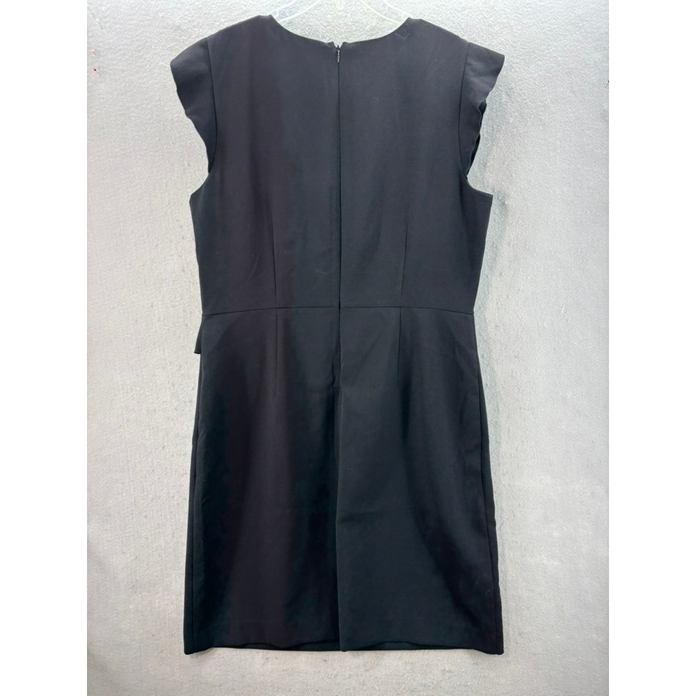 Ann Taylor Sheath Dress Women 16‎ Black Ruffle Flutter Sleeve Business - Picture 8 of 9